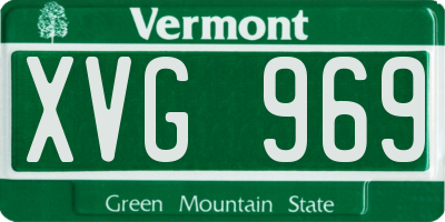 VT license plate XVG969