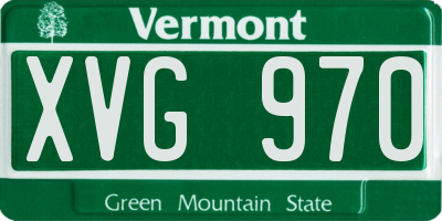 VT license plate XVG970