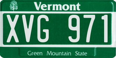 VT license plate XVG971