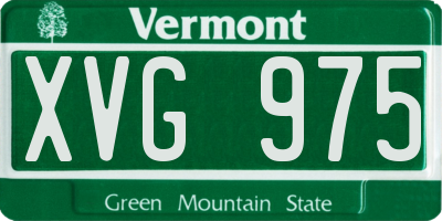 VT license plate XVG975