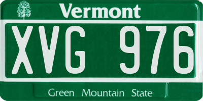 VT license plate XVG976