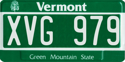 VT license plate XVG979
