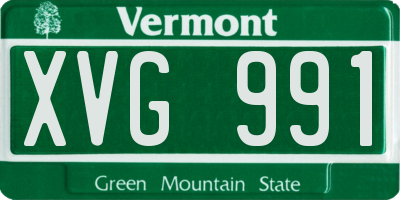 VT license plate XVG991