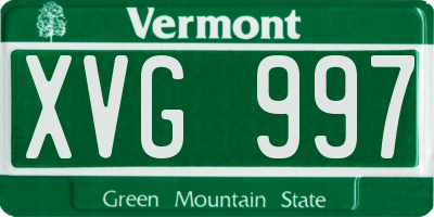 VT license plate XVG997