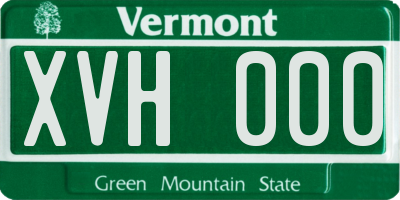 VT license plate XVH000