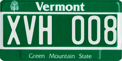 VT license plate XVH008