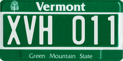 VT license plate XVH011