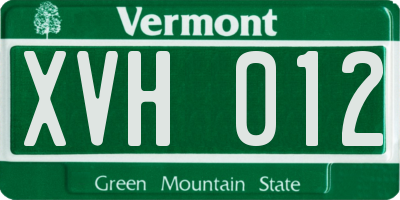 VT license plate XVH012