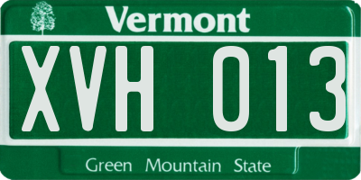VT license plate XVH013
