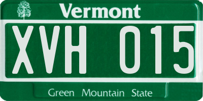VT license plate XVH015