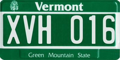 VT license plate XVH016