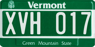 VT license plate XVH017