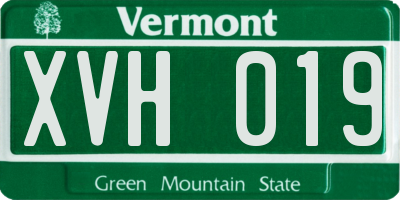 VT license plate XVH019
