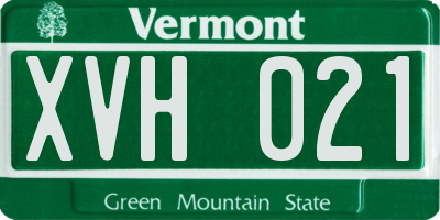 VT license plate XVH021
