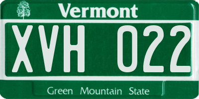 VT license plate XVH022