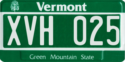 VT license plate XVH025