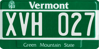 VT license plate XVH027