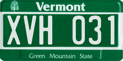 VT license plate XVH031