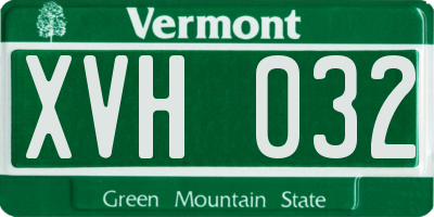 VT license plate XVH032
