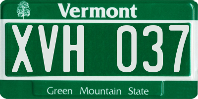 VT license plate XVH037