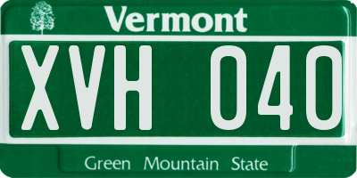 VT license plate XVH040