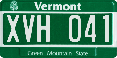 VT license plate XVH041