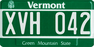 VT license plate XVH042