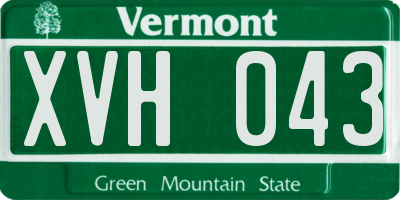 VT license plate XVH043