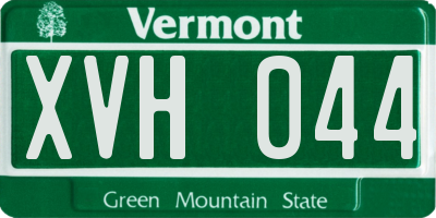 VT license plate XVH044