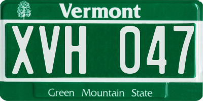 VT license plate XVH047