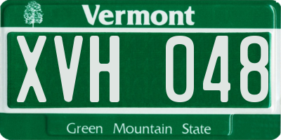 VT license plate XVH048