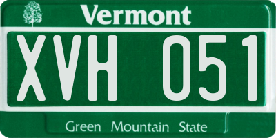 VT license plate XVH051