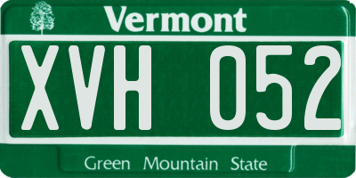 VT license plate XVH052