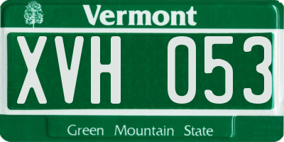 VT license plate XVH053