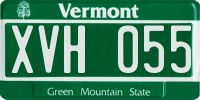 VT license plate XVH055