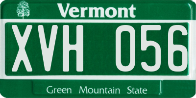 VT license plate XVH056