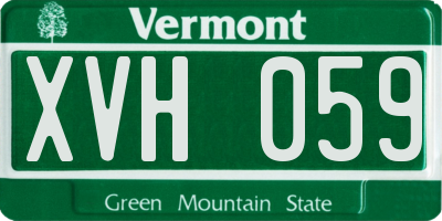 VT license plate XVH059