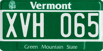 VT license plate XVH065