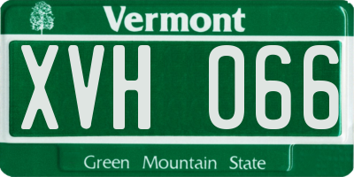 VT license plate XVH066