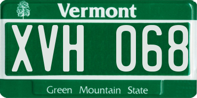 VT license plate XVH068