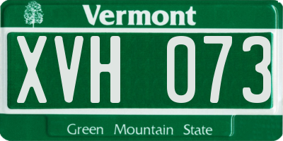 VT license plate XVH073