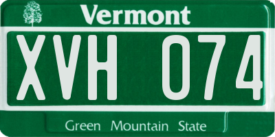 VT license plate XVH074