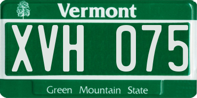 VT license plate XVH075