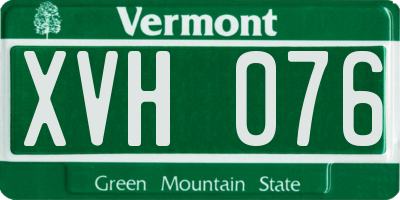 VT license plate XVH076