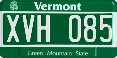VT license plate XVH085