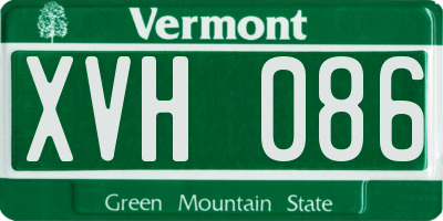 VT license plate XVH086