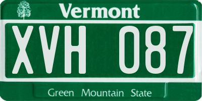 VT license plate XVH087