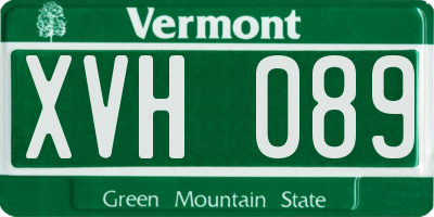 VT license plate XVH089