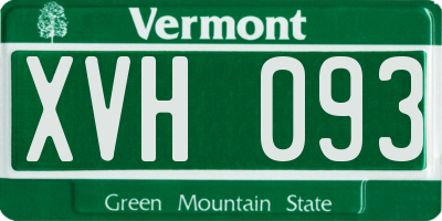 VT license plate XVH093