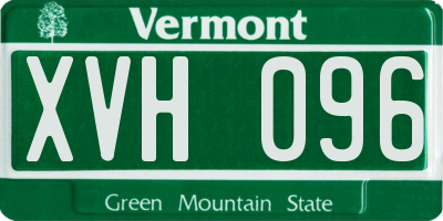 VT license plate XVH096
